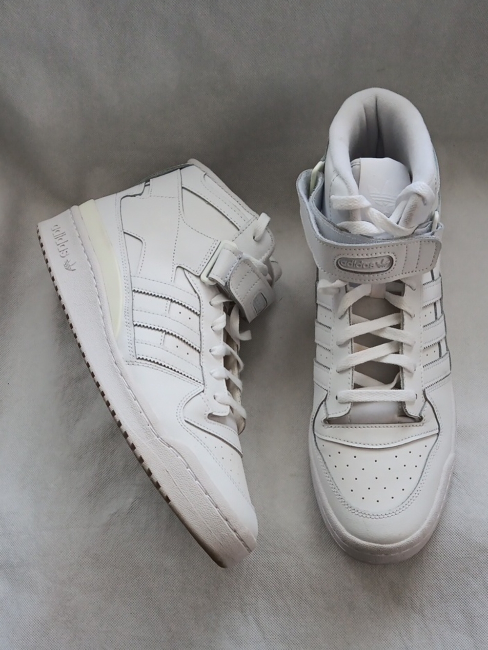 Adidas Forum Mid Sneakers Mens 13 White Ankle Strap Leather Gymshoe